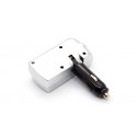 2 Ways Car Cigarette Lighter Charger Adapter w/ Double USB Socket Port and Faux Jewels
